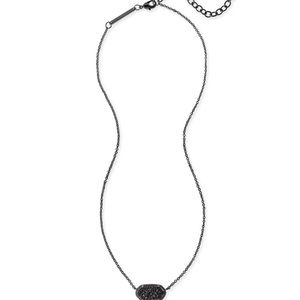 Elisa Pendant Black Druzy Necklace